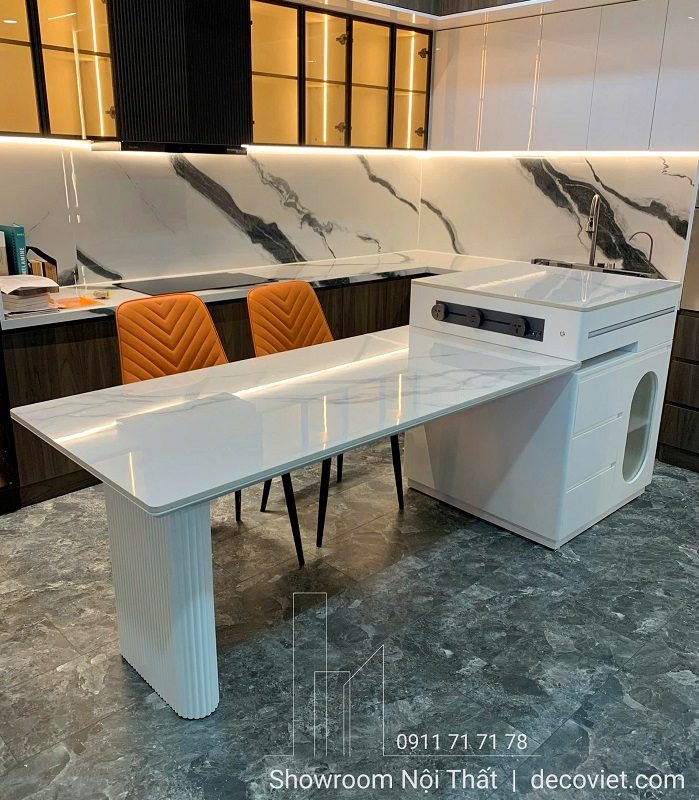 Bàn Đảo Kết Hợp Bàn Ăn Mặt Đá 2878S