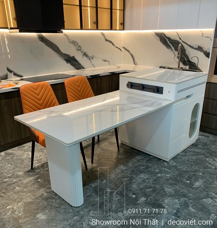 Bàn Đảo Kết Hợp Bàn Ăn Mặt Đá 2878S
