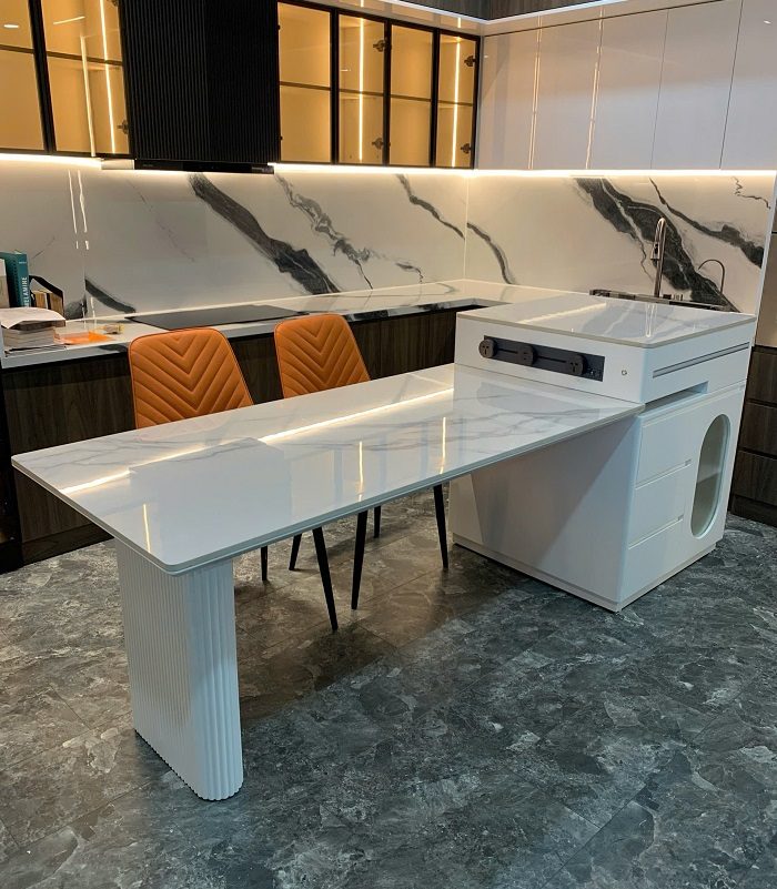 Bàn Đảo Kết Hợp Bàn Ăn Mặt Đá 2878S