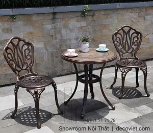 Bàn Ghế Cafe Nhôm Đúc 2058T