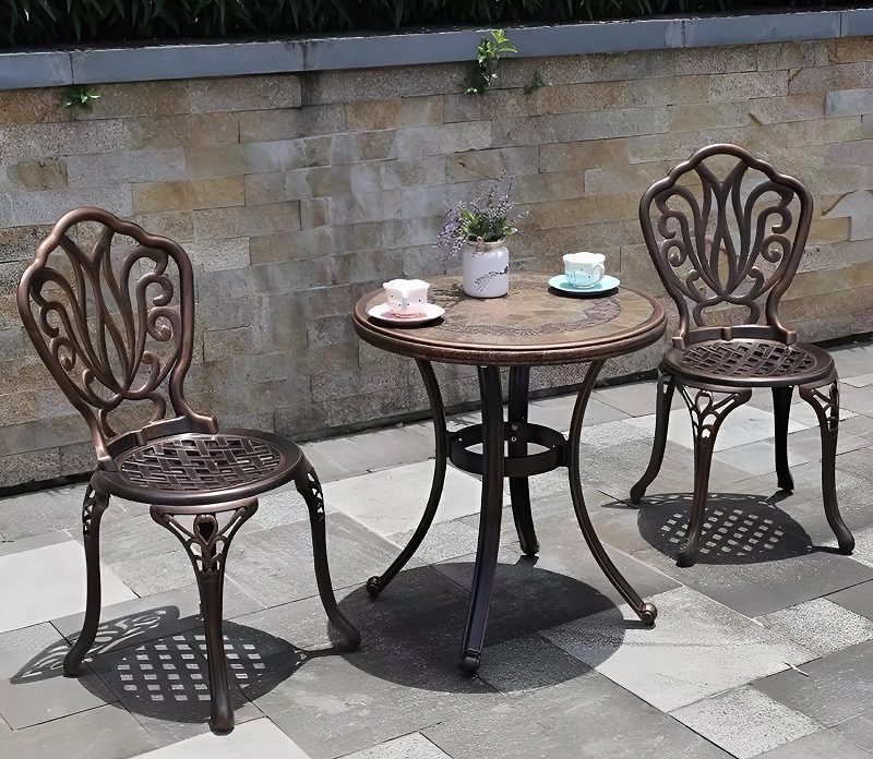 Bàn Ghế Cafe Nhôm Đúc 2058T