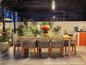 Bàn Ghế Gỗ Sân Thượng Đẹp 2093T