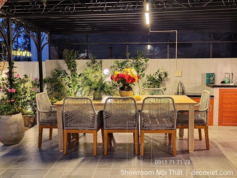 Bàn Ghế Gỗ Sân Thượng Đẹp 2093T