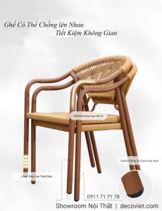 Bàn Ghế Ngoài Trời Giả Gỗ 2089T