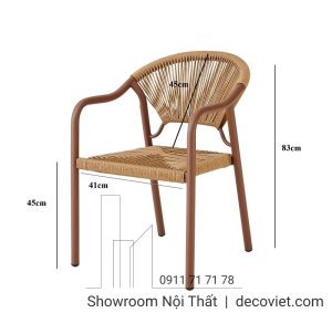 Bàn Ghế Ngoài Trời Giả Gỗ 2089T