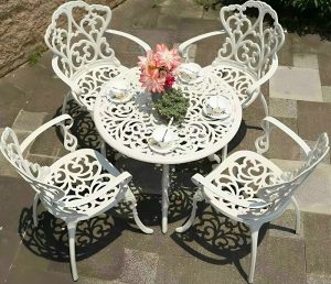 Bàn Nhôm Đúc 4 Ghế Tân Cổ Điển 2069T