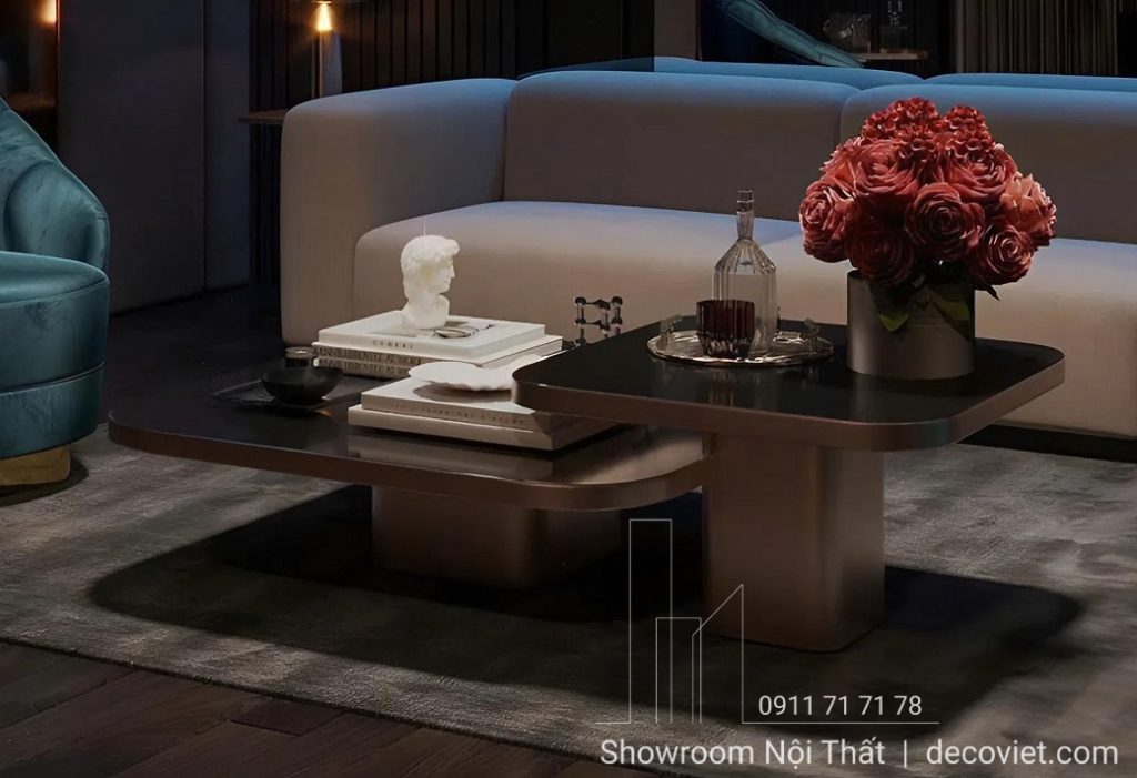 Bàn Sofa Mặt Kính Inox 446S