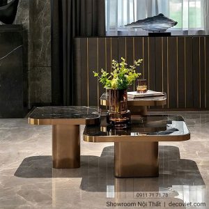 Bàn Sofa Mặt Kính Inox 446S