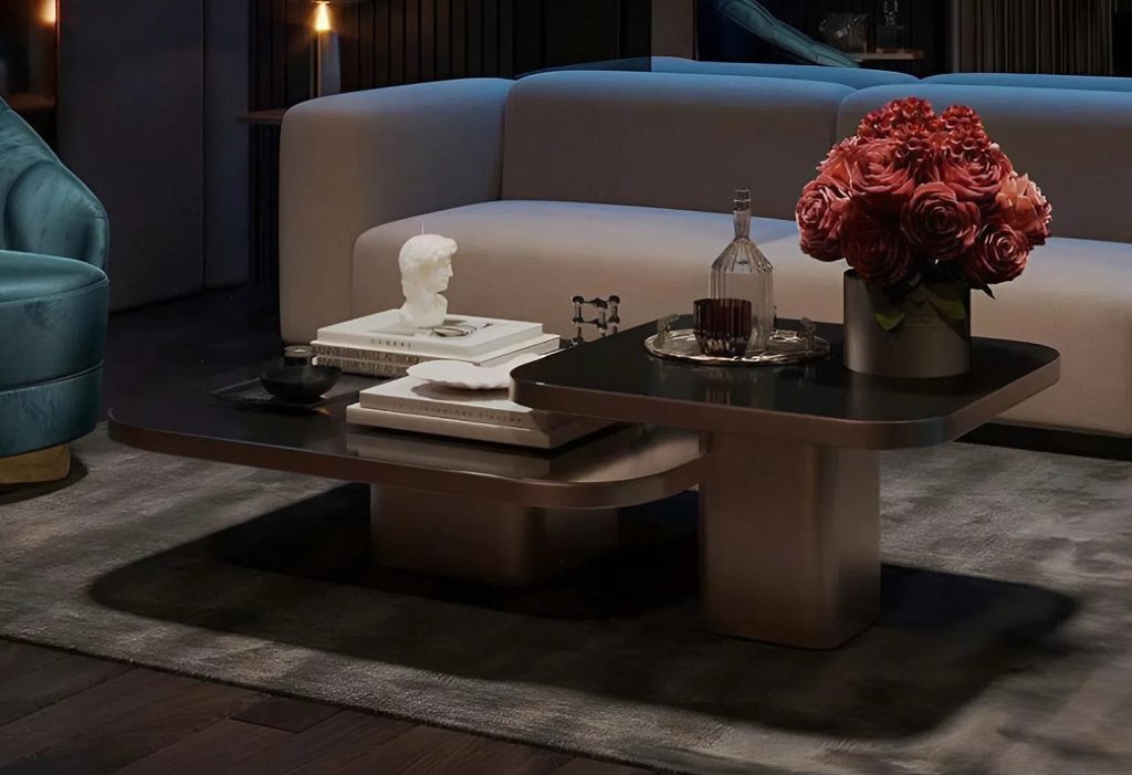 Bàn Sofa Mặt Kính Inox 446S