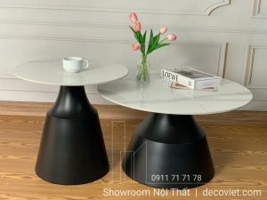Bàn Trà Đôi Tròn Mặt Đá 385S