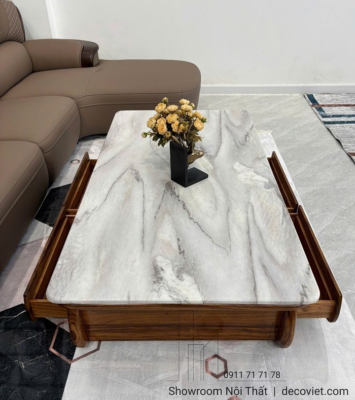 Bàn Trà Gỗ Tự Nhiên Mặt Đá 453S