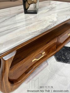 Bàn Trà Gỗ Tự Nhiên Mặt Đá 453S