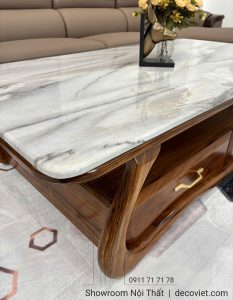 Bàn Trà Gỗ Tự Nhiên Mặt Đá 453S