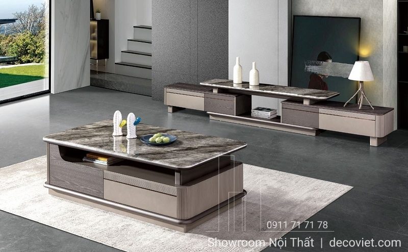 Bàn Trà Kệ Tivi Mặt Đá 84T