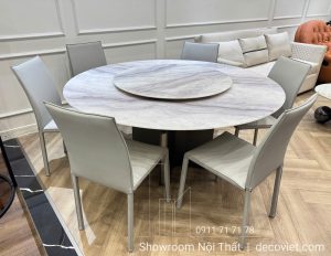 Bàn Tròn 1m6 Mặt Đá Cẩm Thạch 2692S