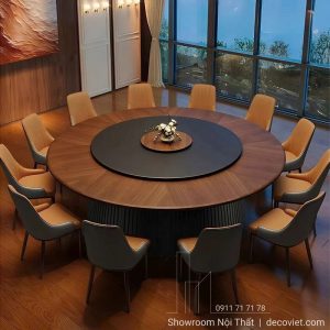 Bàn Tròn Gỗ Đẹp 12 Ghế 2858S