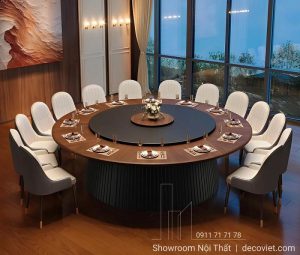 Bàn Tròn Gỗ Đẹp 12 Ghế 2858S