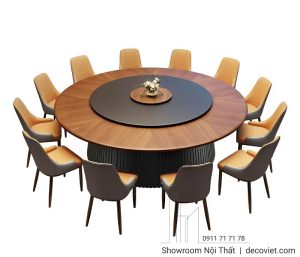 Bàn Tròn Gỗ Đẹp 12 Ghế 2858S