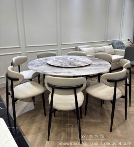 Bàn Tròn Mặt Đá 1m6 8 Ghế 2854S