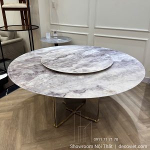 Bàn Tròn Mặt Đá 1m6 8 Ghế 2854S