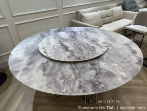 Bàn Tròn Mặt Đá 1m6 8 Ghế 2854S