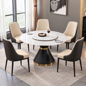 Bàn Tròn Xoay Mặt Đá 6 Ghế Giá Rẻ 3051S