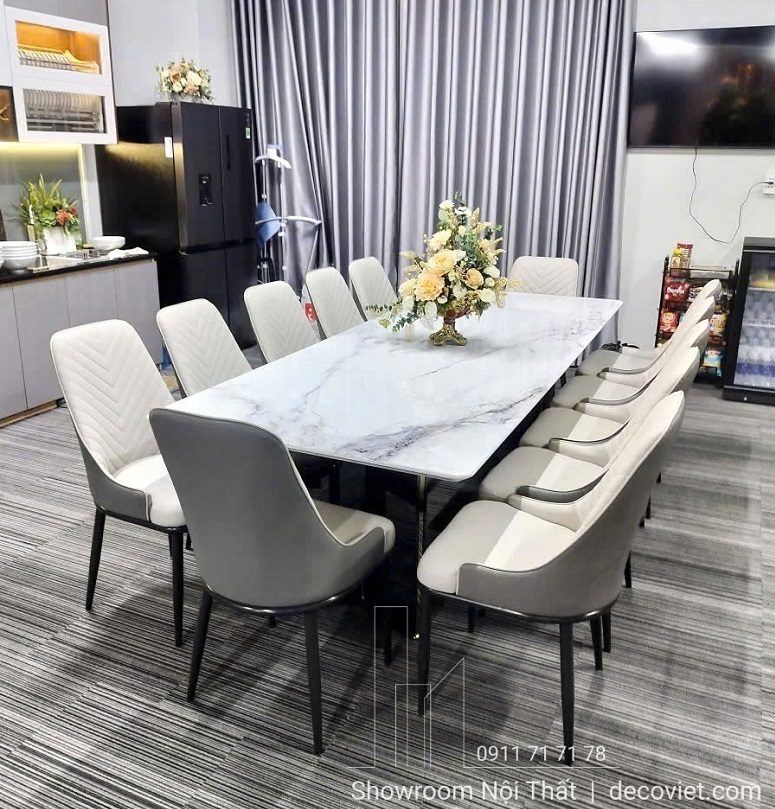 Bộ Bàn Ăn 12 Ghế Mặt Đá 2m6 2861S