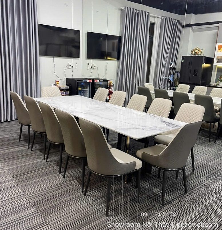 Bộ Bàn Ăn 12 Ghế Mặt Đá 2m6 2861S