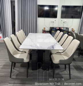 Bộ Bàn Ăn 12 Ghế Mặt Đá 2m6 2861S