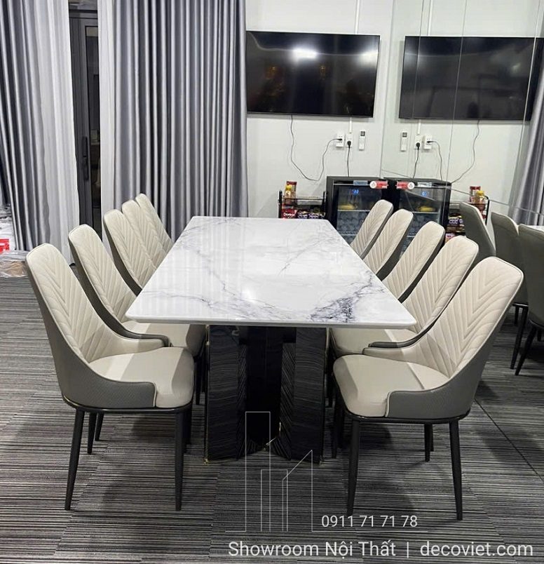 Bộ Bàn Ăn 12 Ghế Mặt Đá 2m6 2861S