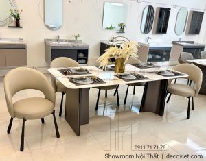 Bộ Bàn Ăn 2m Nhập Khẩu 8 Ghế 2683S
