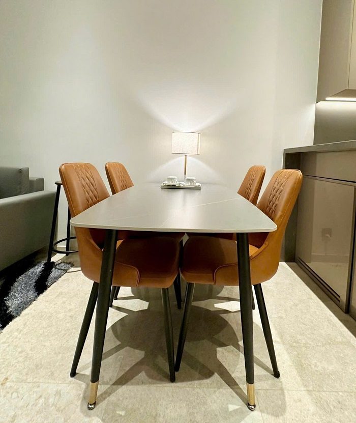 Bộ Bàn Ăn 4 Ghế Mặt Đá 2696S