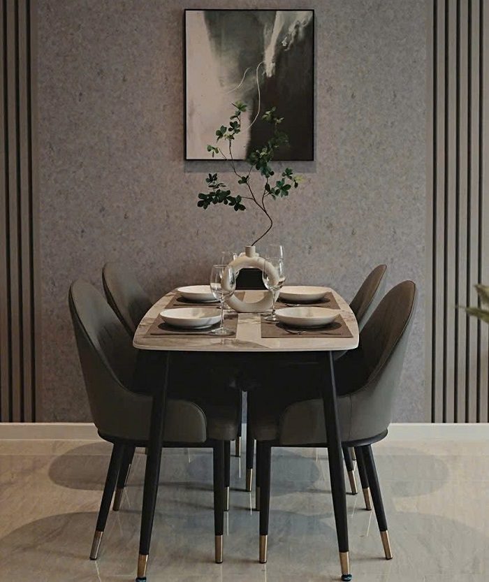 Bộ Bàn Ăn 4 Ghế Nhỏ Gọn 2695S
