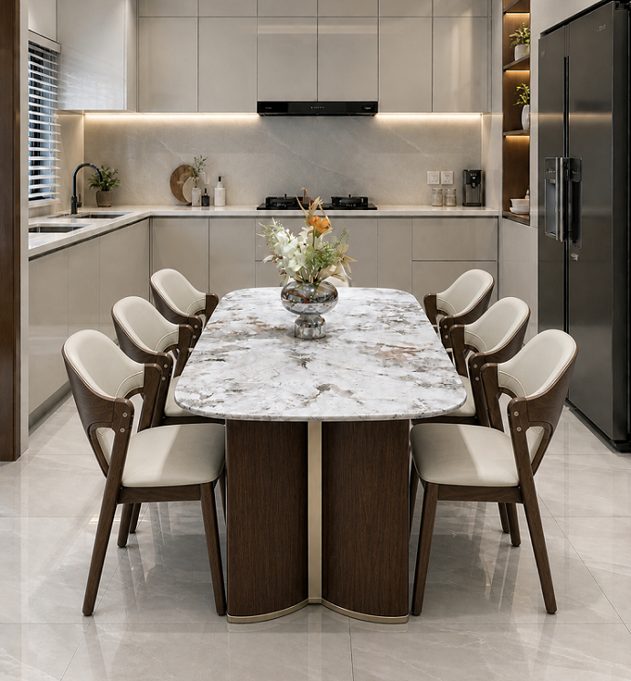 Bộ Bàn Ăn 6 Ghế Gỗ 2941S