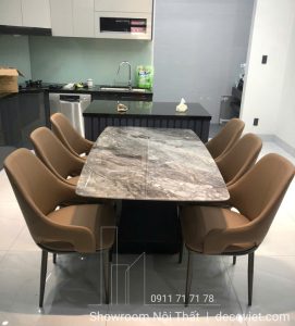Bộ Bàn Ăn 6 Ghế Mặt Đá 2401S