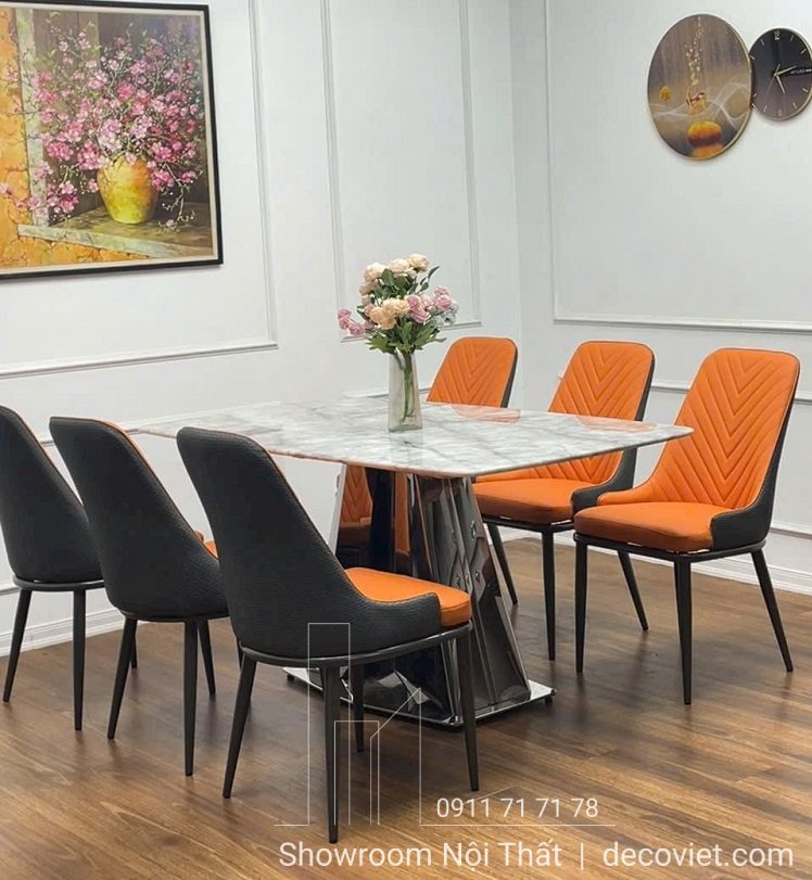 Bộ Bàn Ăn 6 Ghế Mặt Đá 2442S