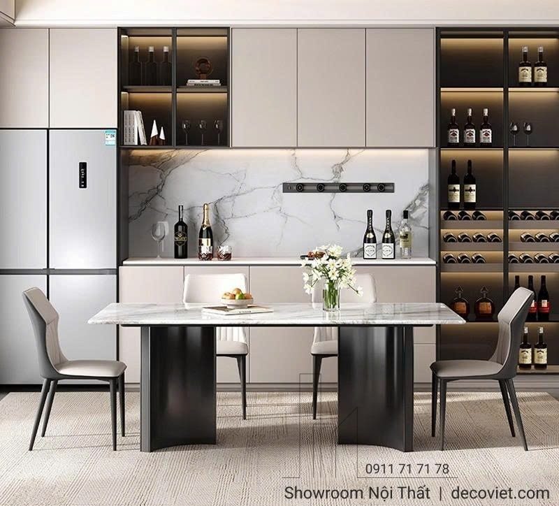 Bộ Bàn Ăn 6 Ghế Mặt Đá 2715S
