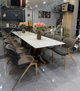 Bộ Bàn Ăn 6 Ghế Mặt Đá 2850S