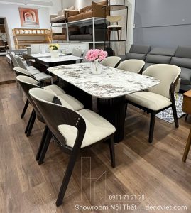 Bộ Bàn Ăn 6 Ghế Mặt Đá 2864S
