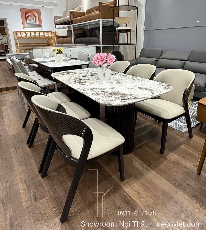Bộ Bàn Ăn 6 Ghế Mặt Đá 2864S