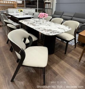 Bộ Bàn Ăn 6 Ghế Mặt Đá 2864S