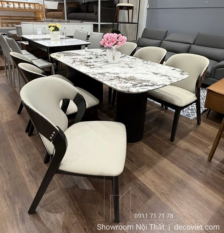 Bộ Bàn Ăn 6 Ghế Mặt Đá 2864S