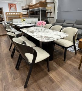Bộ Bàn Ăn 6 Ghế Mặt Đá 2864S
