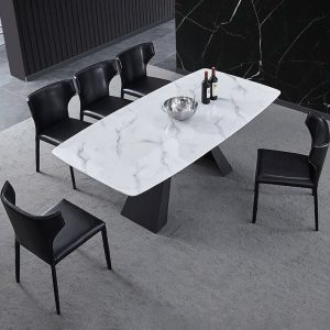 Bộ Bàn Ăn 6 Ghế Mặt Đá Ceramic 2428S