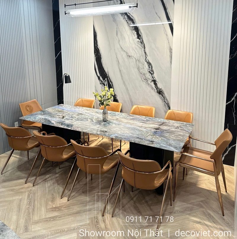 Bộ Bàn Ăn 8 Ghế Cao Cấp Mặt Đá 2609S