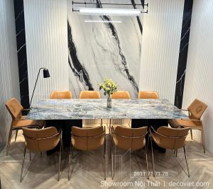 Bộ Bàn Ăn 8 Ghế Cao Cấp Mặt Đá 2609S