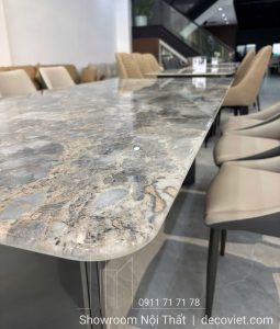 Bộ Bàn Ăn 8 Ghế Mặt Đá 2m2 2714S