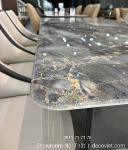 Bộ Bàn Ăn 8 Ghế Mặt Đá 2m2 2714S