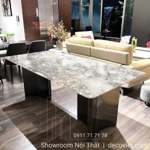 Bộ Bàn Ăn 8 Ghế Mặt Đá 2m2 2714S