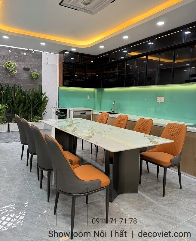 Bộ Bàn Ăn 8 Ghế Mặt Đá Hiện Đại 2403S